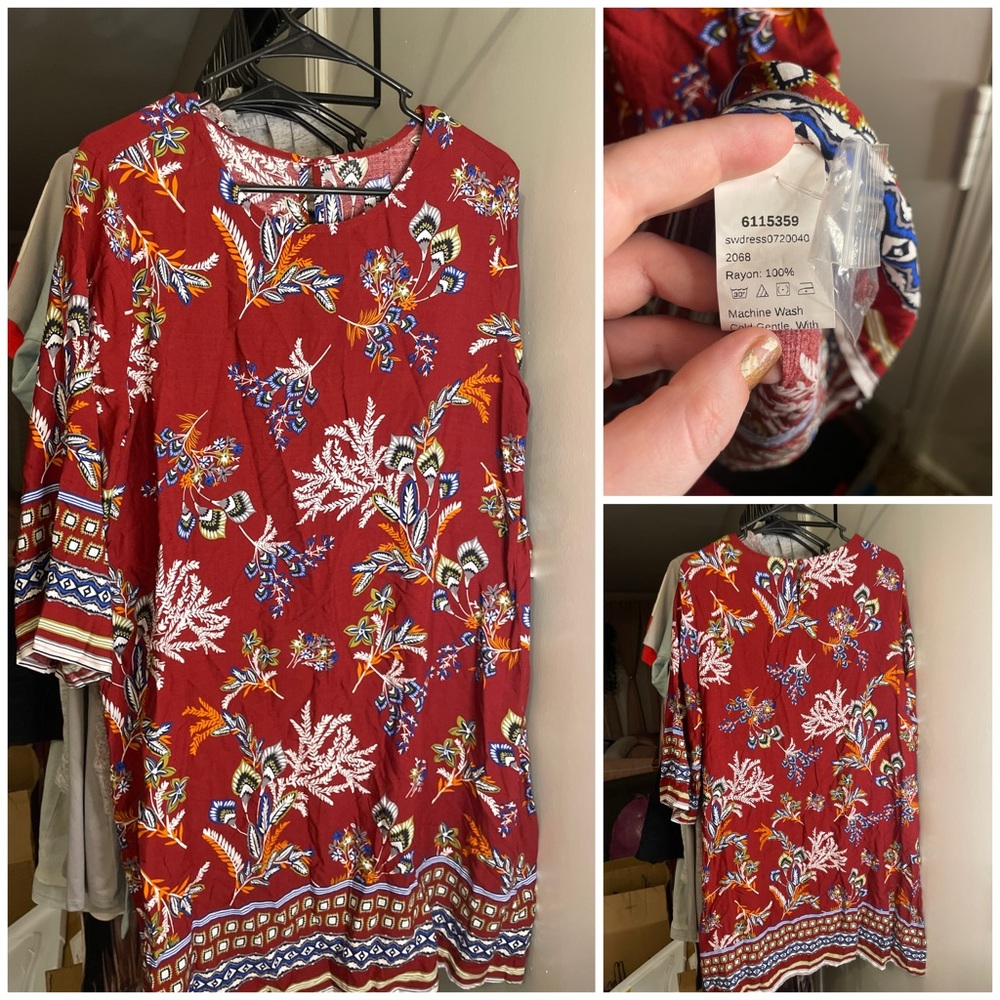 Red Patterned Dress